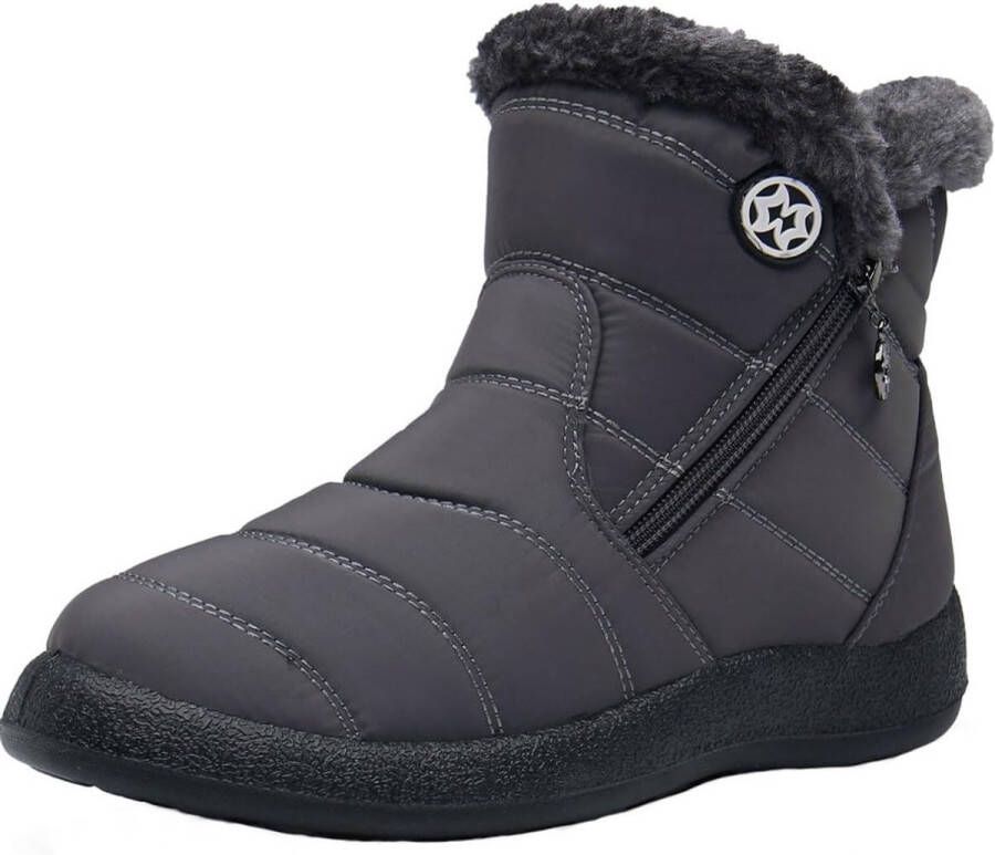 Winter Snowboots voor Dames Waterbestendige Antislip Enkellaarsjes met Bontvoering