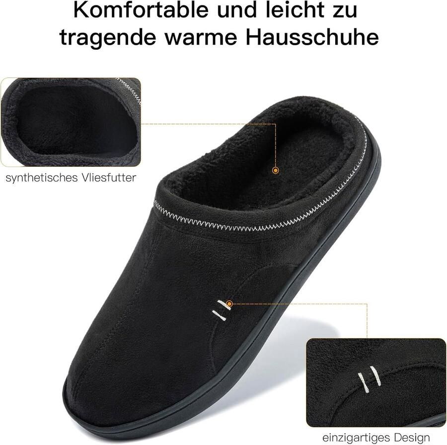 Winter Warme Pantoffels Comfortabele Memory Foam Pantoffels Non-Slip Rubberen Zool Winterhuispantoffels Binnen en Buiten