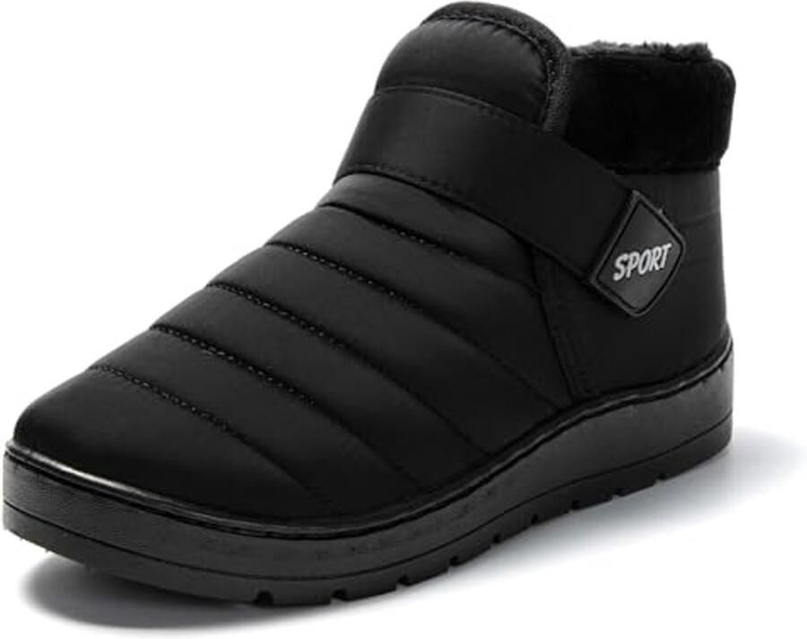 Winterlaarzen Dames Gevoerde Antislip Outdoor Schoenen met Klittenbandsluiting