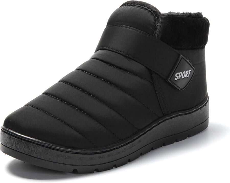 Winterlaarzen Dames Gevoerde Antislip Outdoor Schoenen met Klittenbandsluiting