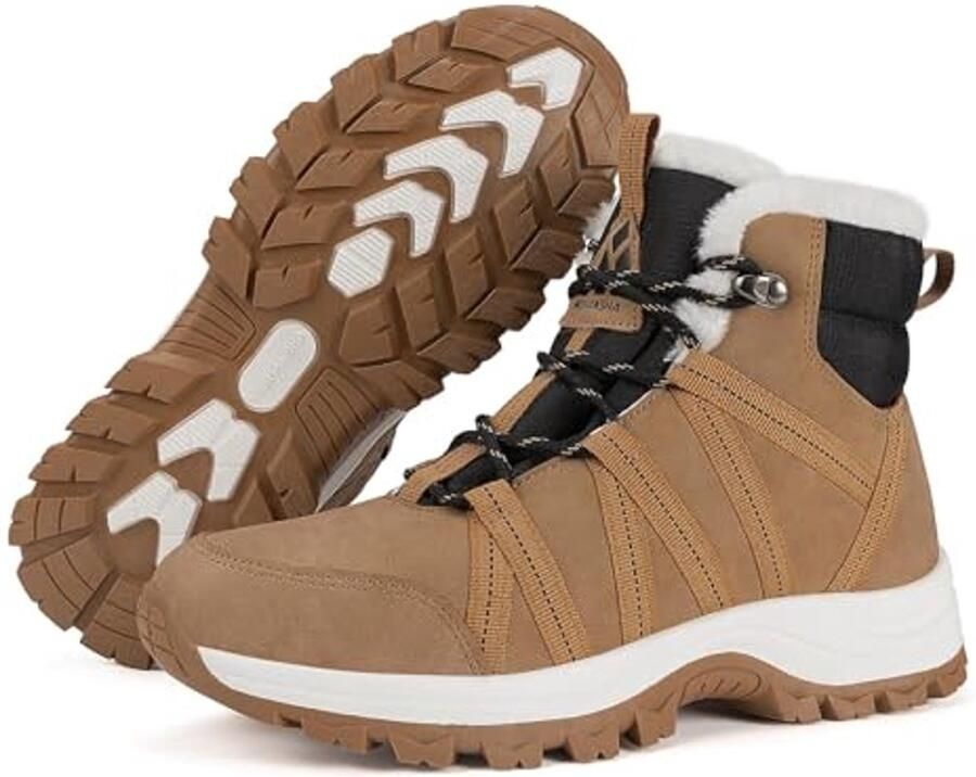 Winterlaarzen Dames Gevoerde Waterdichte Wandelschoenen Antislip Outdoor Schoenen
