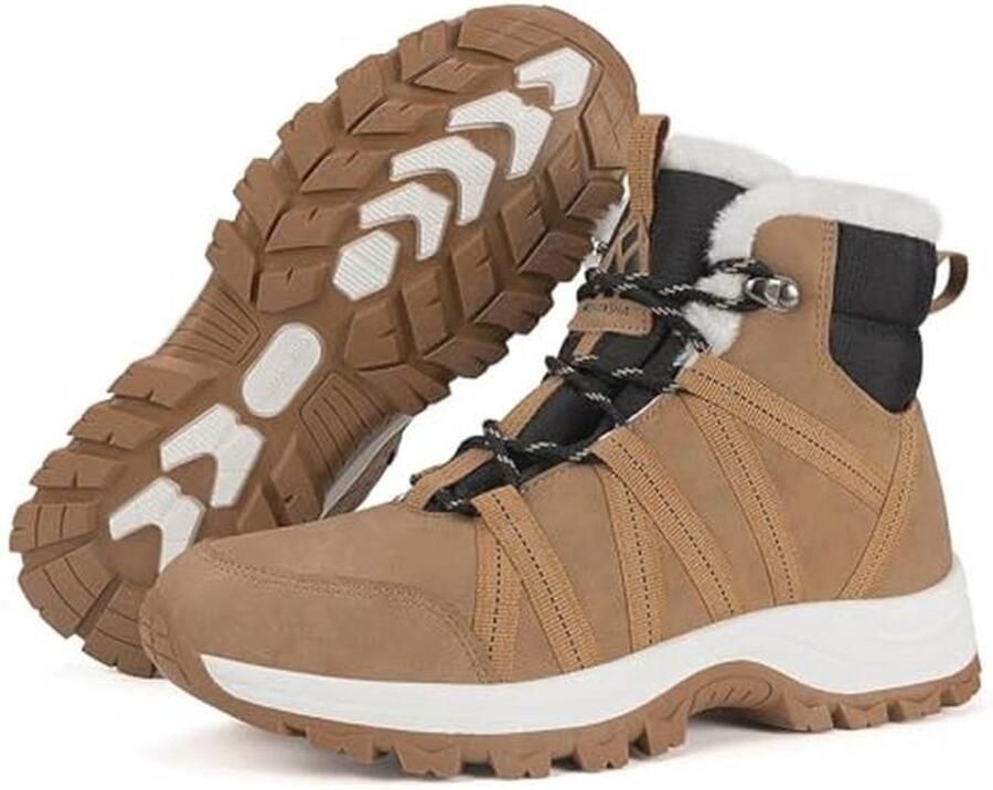 Winterlaarzen Dames Gevoerde Waterdichte Wandelschoenen Antislip Outdoor Schoenen