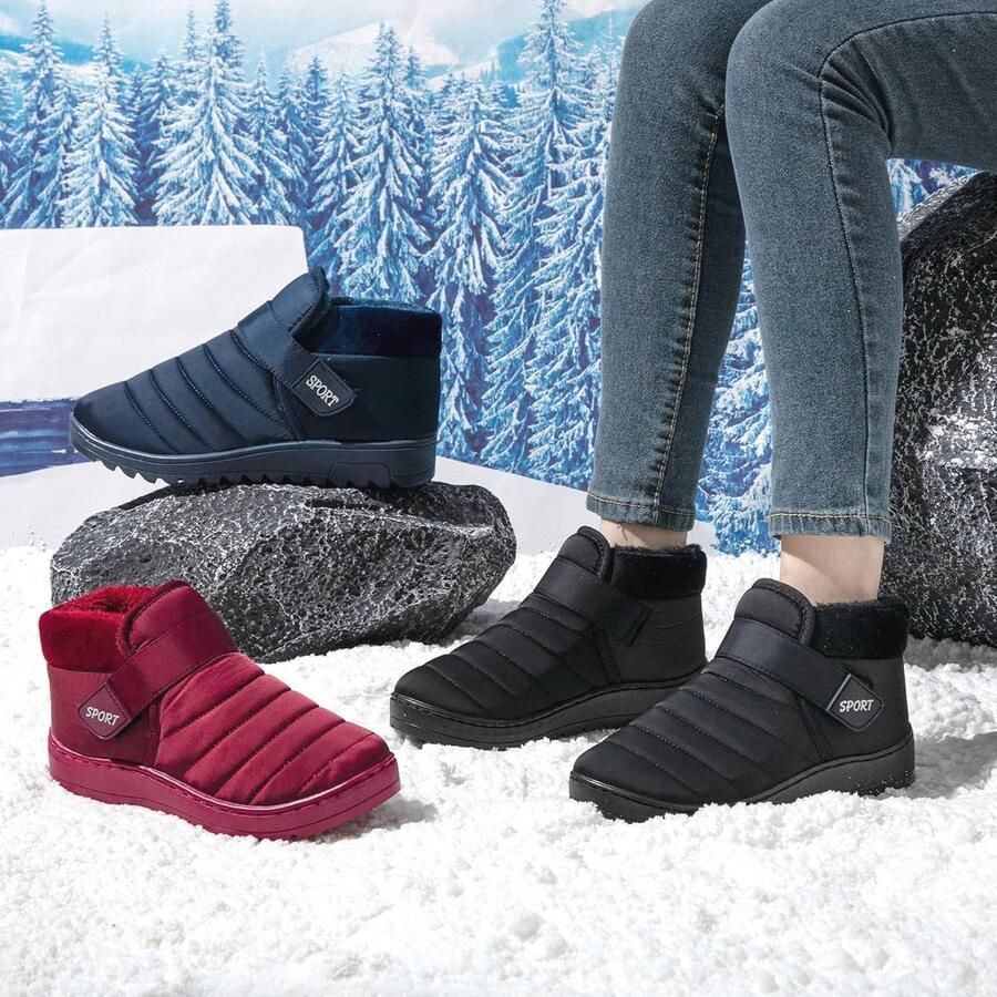 Winterlaarzen Dames Warm Gevoerd Antislip Zool Klittenbandsluiting Ideaal voor Outdoor Activiteiten
