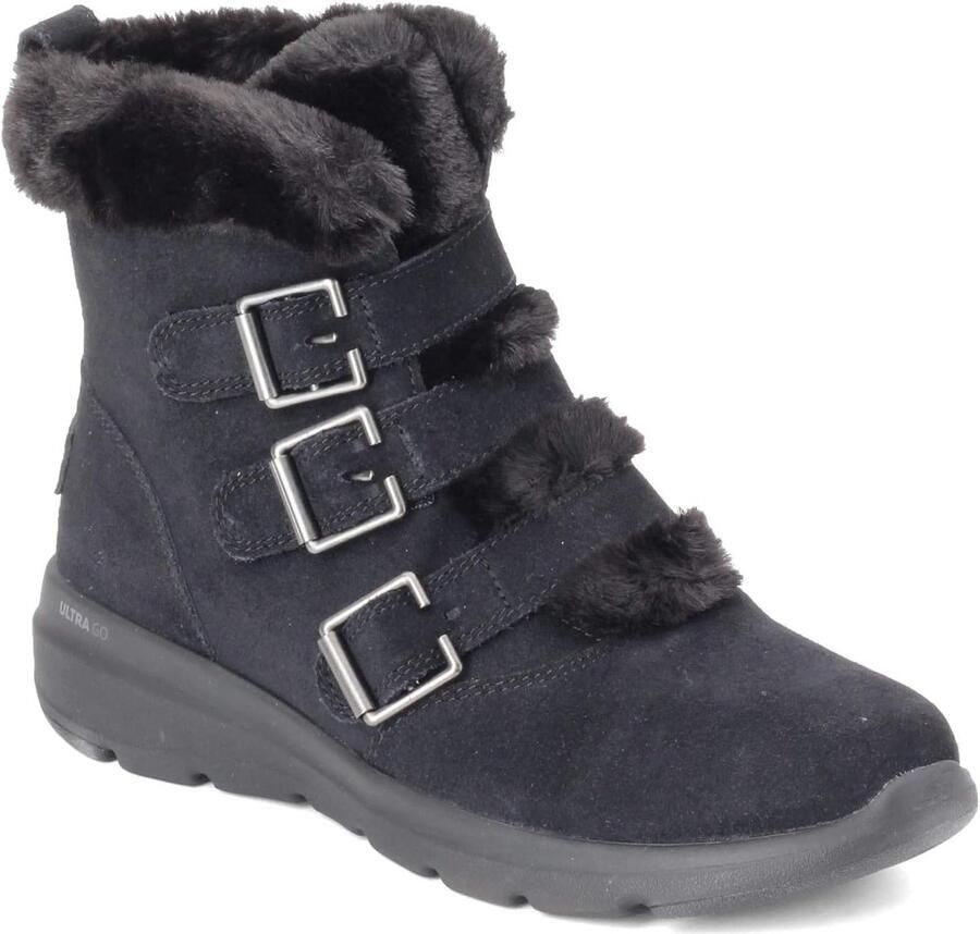 Winterlaarzen Dames Warme Schoenen Koude Dagen Verstelbare Band Zwart