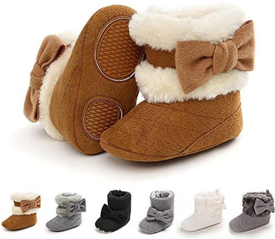 Winterlaarzen voor baby's en peuters met strik en antislipzool