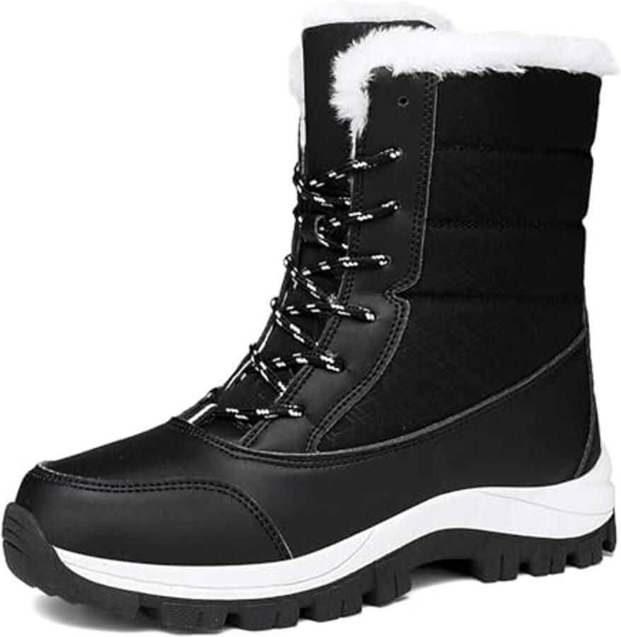 Winterlaarzen voor dames comfortabele waterdichte sneeuwlaarzen met antislip en warme voering
