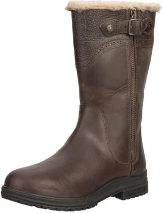 Winterlaarzen voor dames Leren waterafstotend gevoerd Robuuste outdoor schoenen voor wandelen en paardrijden