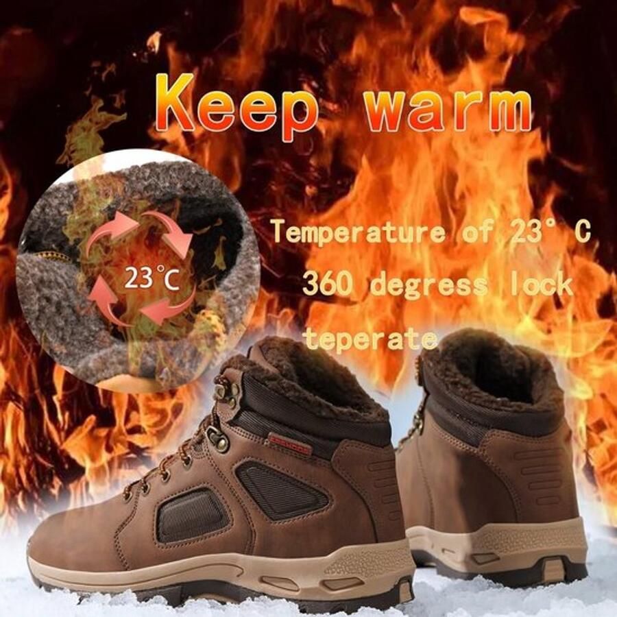 Winterlaarzen Waterdicht Gevoerde Wandelschoenen Trekkingschoenen Synthetisch Bovenwerk Comfortabel en Warm Onderhoudsvriendelijk
