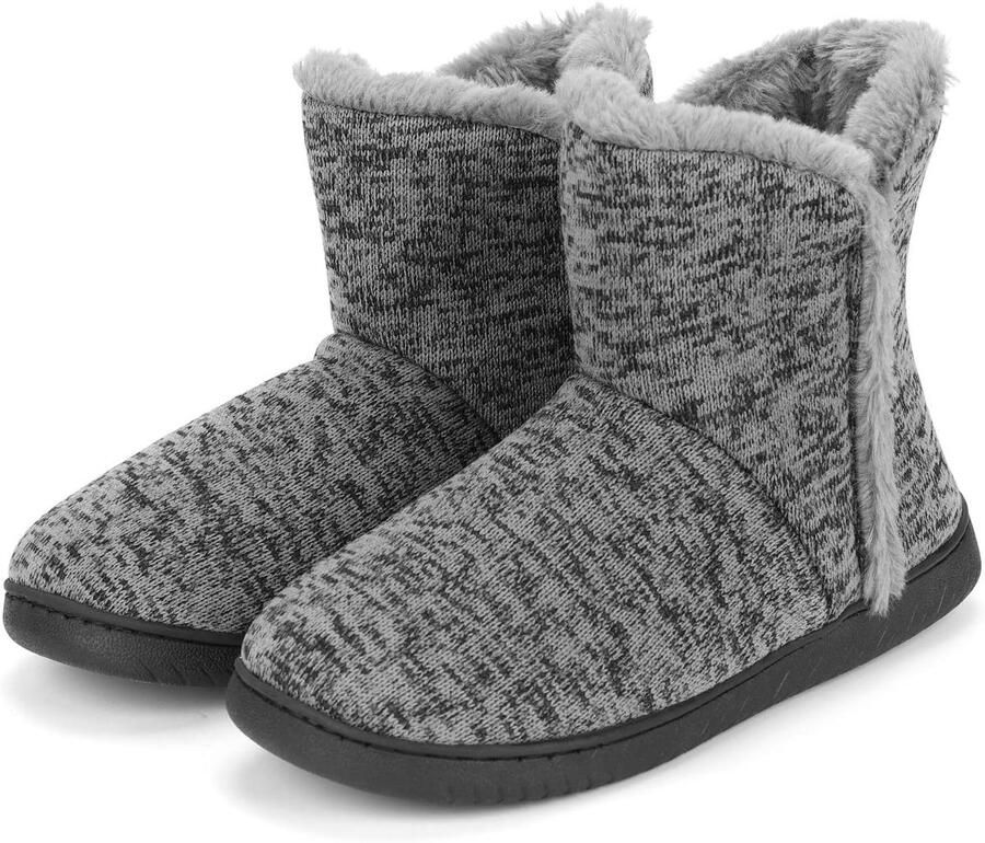 Winterpantoffels laarzen huisschoenen dames warmtepantoffels pluche platte schoenen hoge gevoerde warmtepantoffels gesloten huttenlaarzen rubberen zool antislip pantoffels