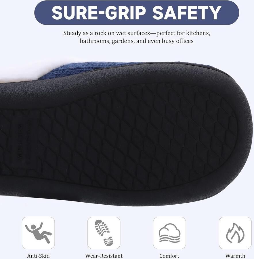 Winterpantoffels voor dames antislip gebreide gezellige pantoffels met zachte fleecevoering voor binnen en buiten