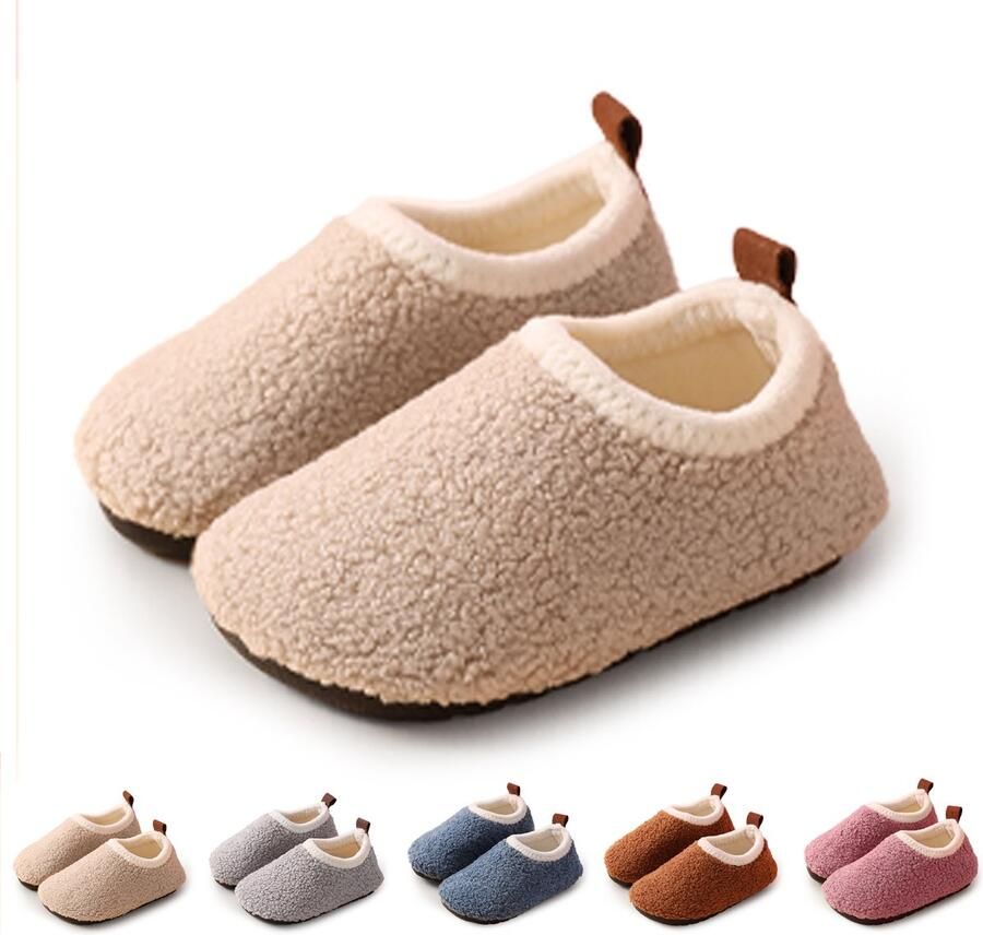 Winterpantoffels voor kinderen van katoen Antislip pantoffels voor binnenshuis Zachte pluche pantoffels voor thuis Verdikte herfst- en winterkatoenen schoenen binnenlengte (De maten vallen klein)