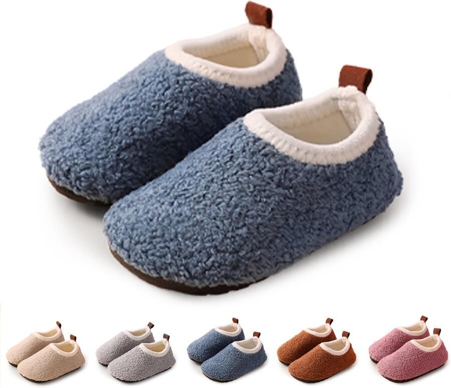 Winterpantoffels voor kinderen van katoen Antislip pantoffels voor binnenshuis Zachte pluche pantoffels voor thuis Verdikte herfst- en winterkatoenen schoenen binnenlengte (De maten vallen klein)