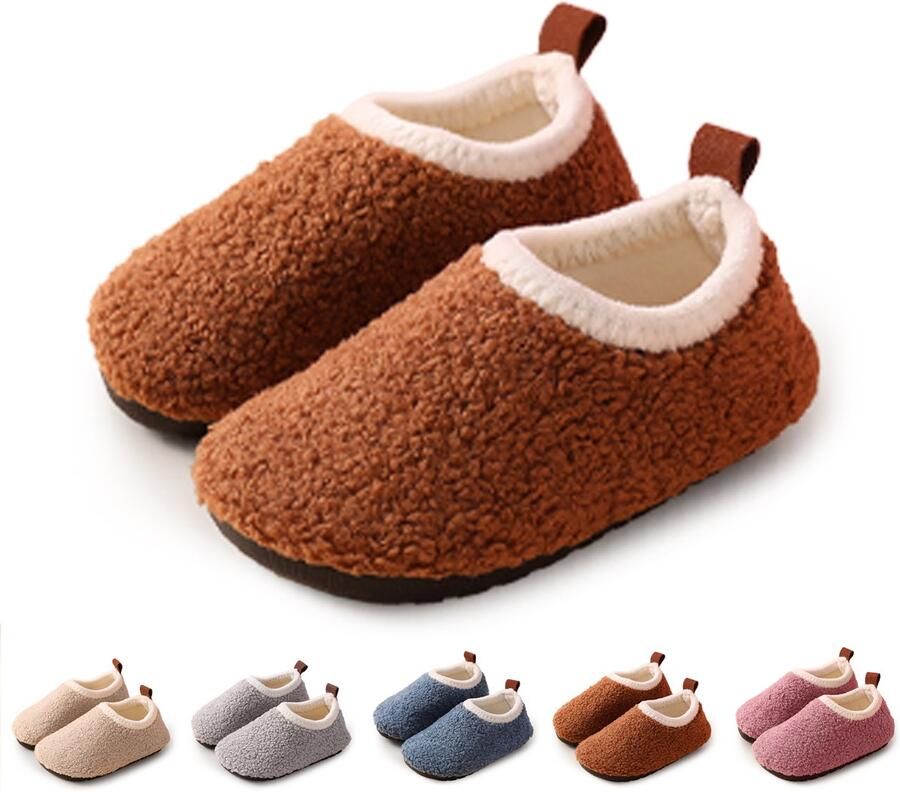 Winterpantoffels voor kinderen van katoen Antislip pantoffels voor binnenshuis Zachte pluche pantoffels voor thuis Verdikte herfst- en winterkatoenen schoenen binnenlengte (De maten vallen klein)