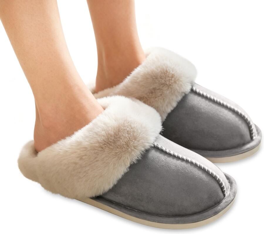 Winterpantoffels voor thuis M Pluche pantoffels voor en Antislip warme pantoffels voor binnen Stille pantoffels Warme dikke bontpantoffels voor thuis in de herfst en winter Katoenen schoenen