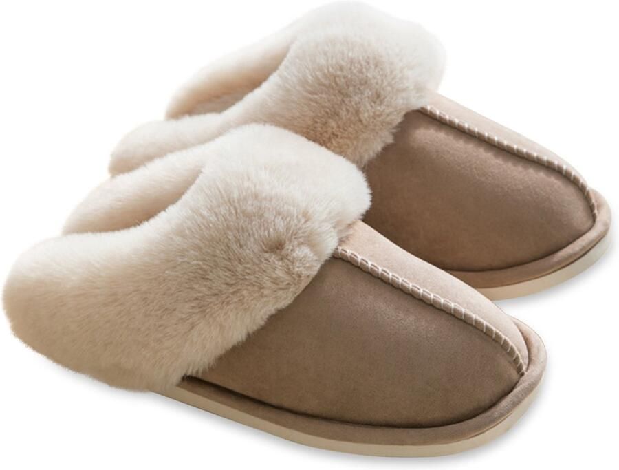 Winterpantoffels voor thuis XXL Pluche pantoffels voor en Antislip warme pantoffels voor binnen Stille pantoffels Warme dikke bontpantoffels voor thuis in de herfst en winter Katoenen schoenen
