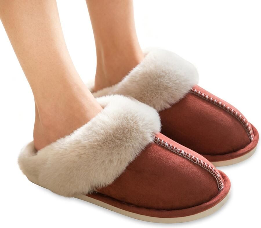 Winterpantoffels voor thuis L Pluche pantoffels voor en Antislip warme pantoffels voor binnen Stille pantoffels Warme dikke bontpantoffels voor thuis in de herfst en winter Katoenen schoenen