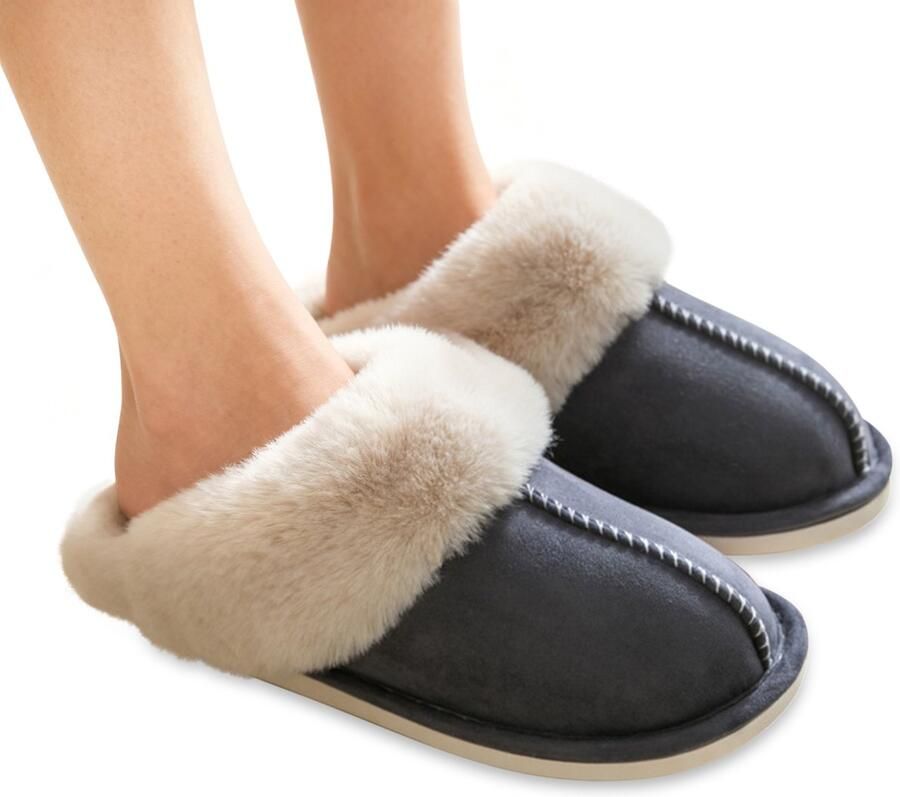 Winterpantoffels voor thuis L Pluche pantoffels voor en Antislip warme pantoffels voor binnen Stille pantoffels Warme dikke bontpantoffels voor thuis in de herfst en winter Katoenen schoenen