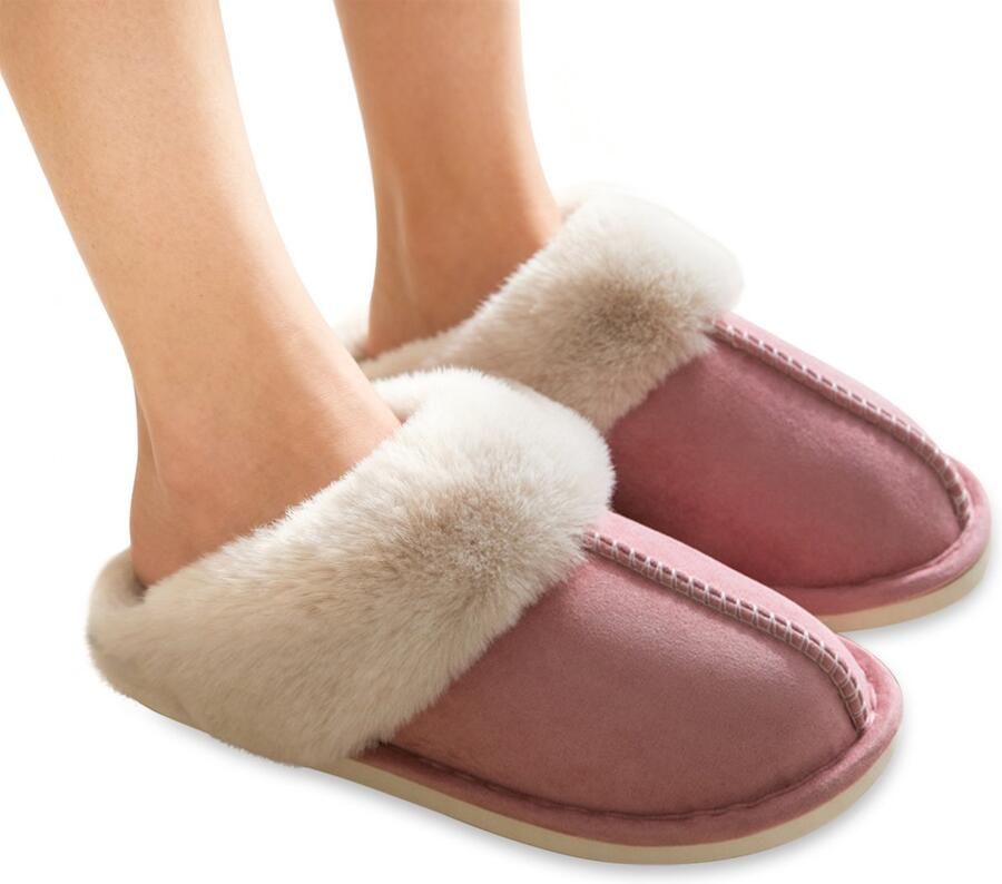 Winterpantoffels voor thuis M Pluche pantoffels voor en Antislip warme pantoffels voor binnen Stille pantoffels Warme dikke bontpantoffels voor thuis in de herfst en winter Katoenen schoenen