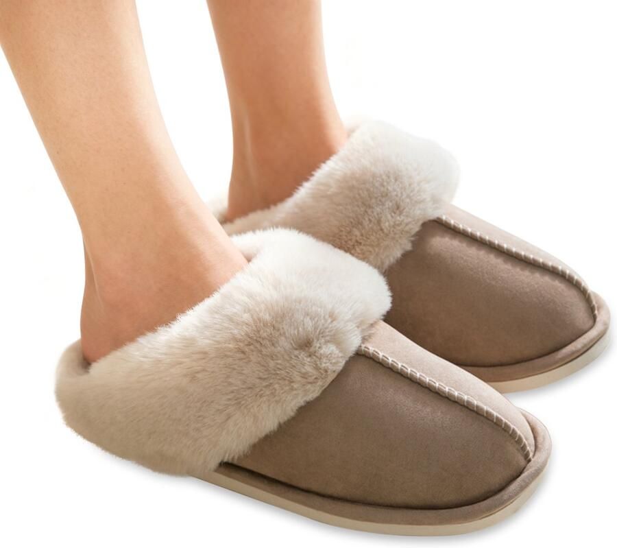 Winterpantoffels voor thuis M Pluche pantoffels voor en Antislip warme pantoffels voor binnen Stille pantoffels Warme dikke bontpantoffels voor thuis in de herfst en winter Katoenen schoenen