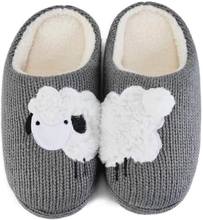 Winterse Dames Slippers met Dierprint en Pluche Voering