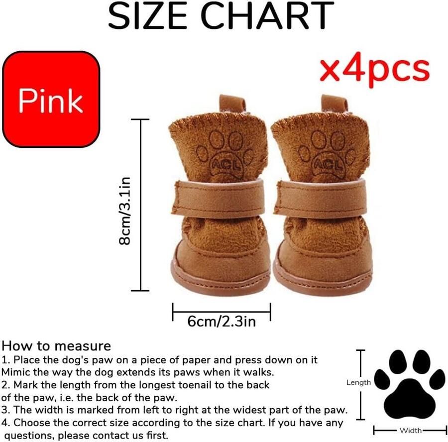Winterse hondenlaarzen voor kleine honden en katten Bescherming warm en antislip voor binnen en buiten