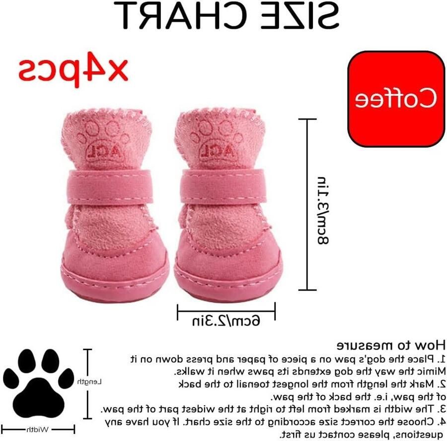 Winterse Hondenlaarzen voor Kleine Honden en Katten Bescherming Warmte en Antislip voor Binnen en Buiten