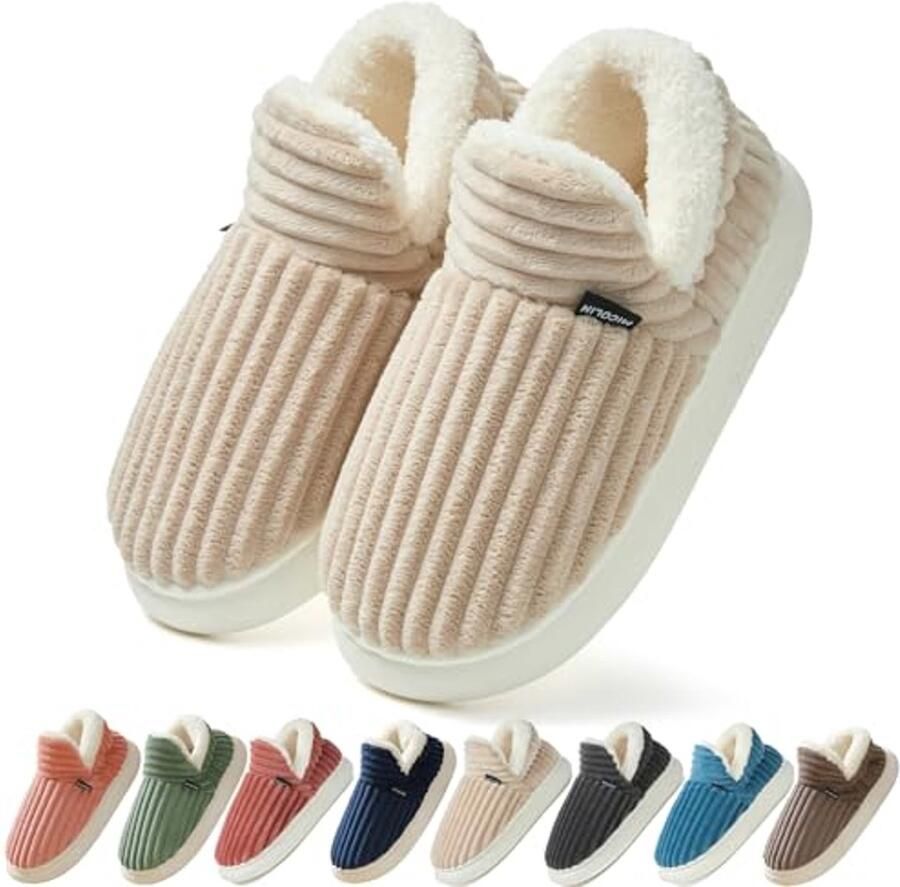 Winterwarme Pluche Pantoffels voor en Comfortabele en Antislip Sloffen met Dikke Zool