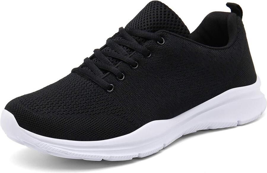 Wit mesh sneakers met veters lichtgewicht hardloopschoenen voor en