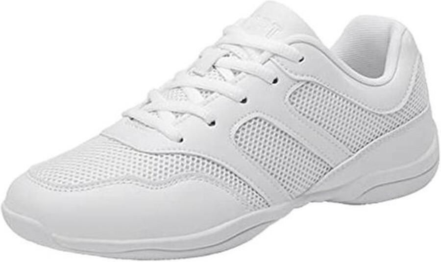 Witte dames-cheerleadingschoenen veterschoenen voor school aerobics gymnastiek en dans