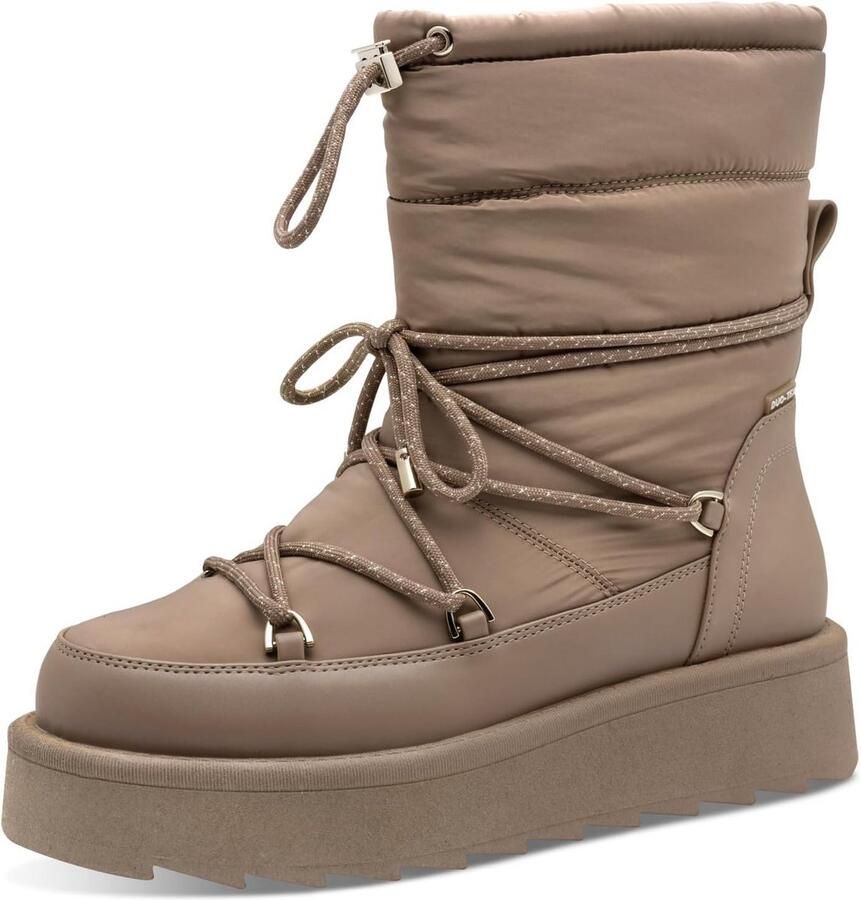 Warme veganistische dames veterboots met ritssluiting