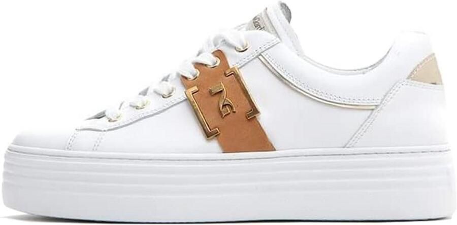 Luxe Witte Dames Sneakers met Plateauzool
