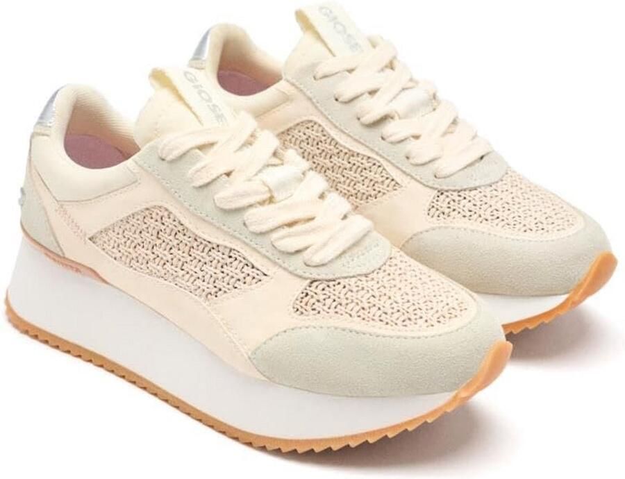 Dames Sneakers Witte Casual Sportschoenen met Textuurdetails