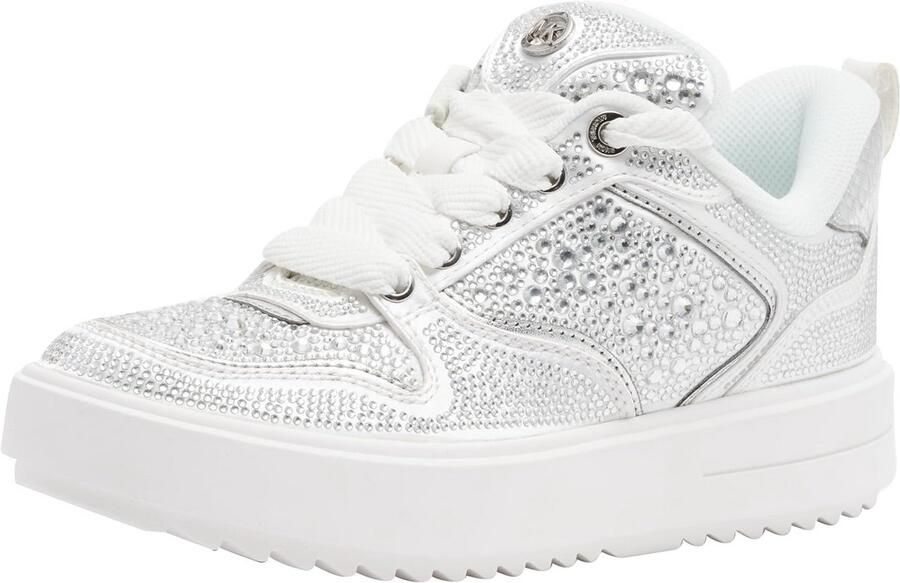 Witte dames sneakers met vetersluiting