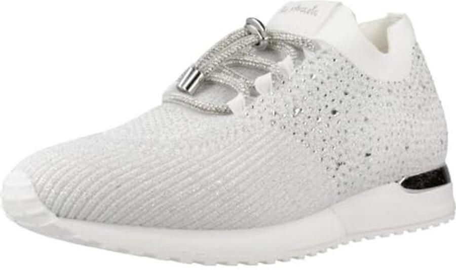 Witte en zilveren dames sneakers