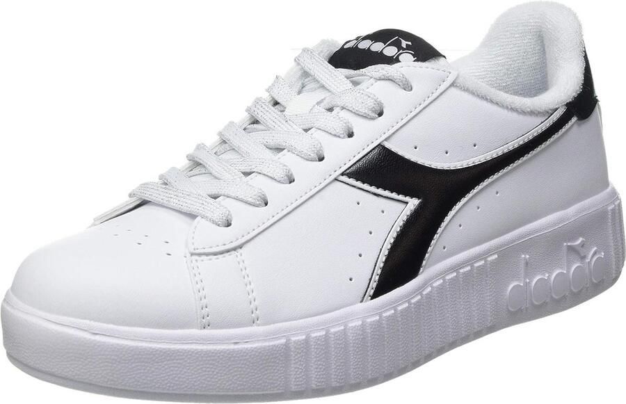 Witte en Zwarte Dames Sneakers met Plateauzool