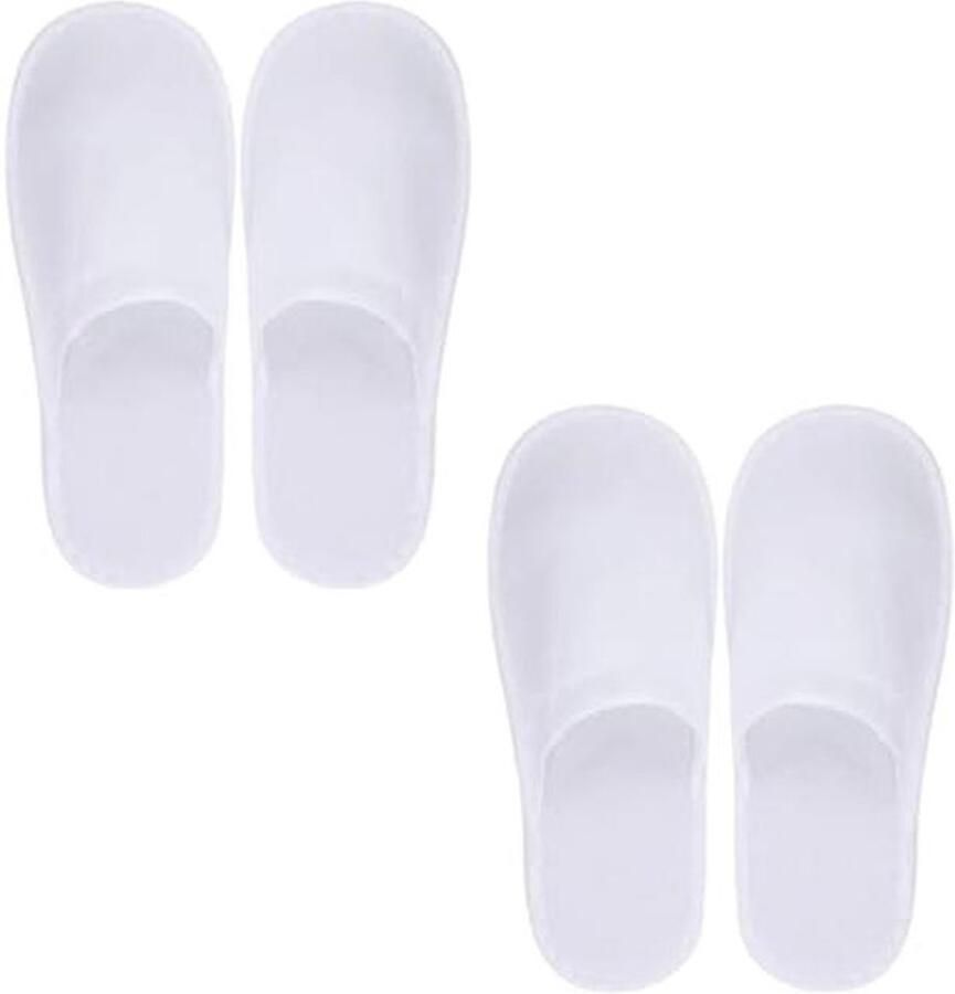 Witte Gastenslippers 4 Paar Luxe Terry Slippers voor nen en Antibacterieel en Antislip Comfortabele Zool Universele