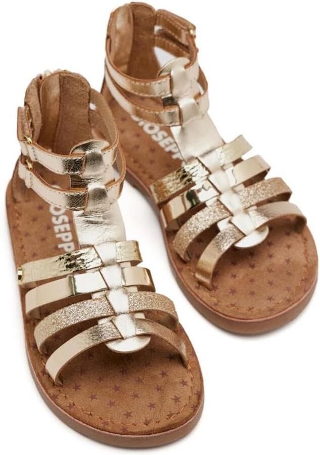 Witte Glitter Sandaaltjes voor Meisjes Leren Voering en Comfortabele Platte Zolen