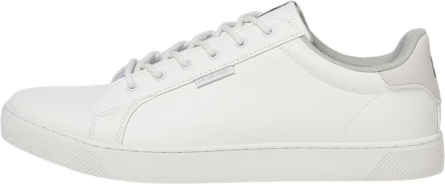 Witte Heren Sneakers met Platte Zool en Veters
