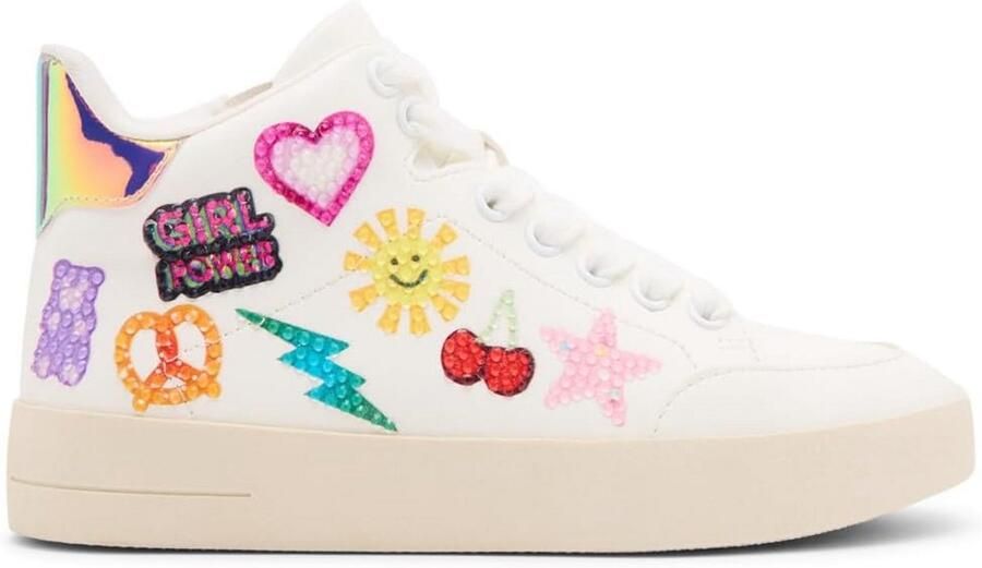 Witte Hoge Sneakers voor Peuters met Veter en Rits Comfortabele Kinderschoenen