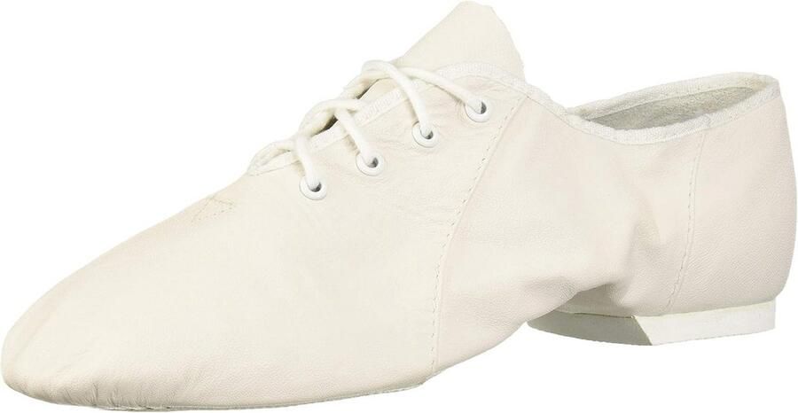 Witte Jazzdansschoenen voor Meisjes met Gedeelde Zool Leer