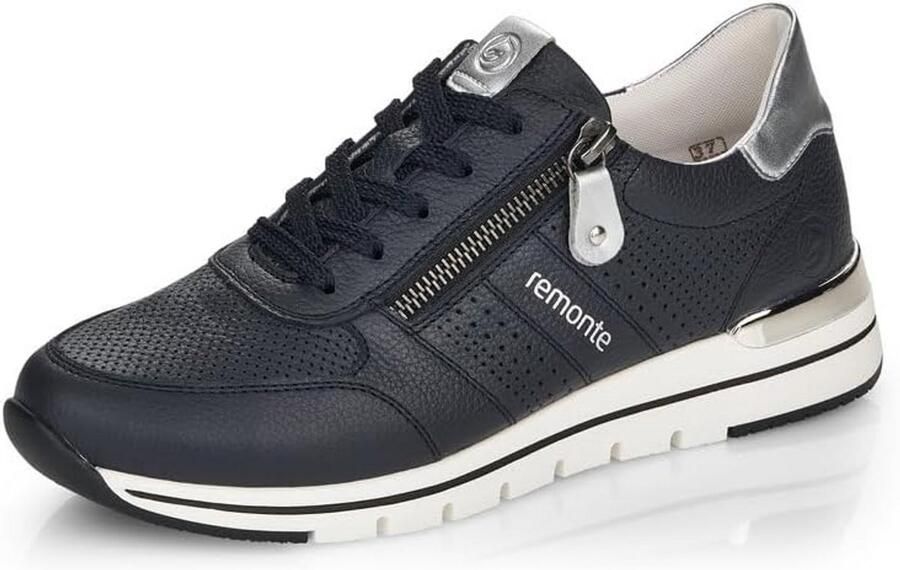 Witte Leren Sneakers voor Dames met Rits en Uitneembaar Voetbed - Foto 1