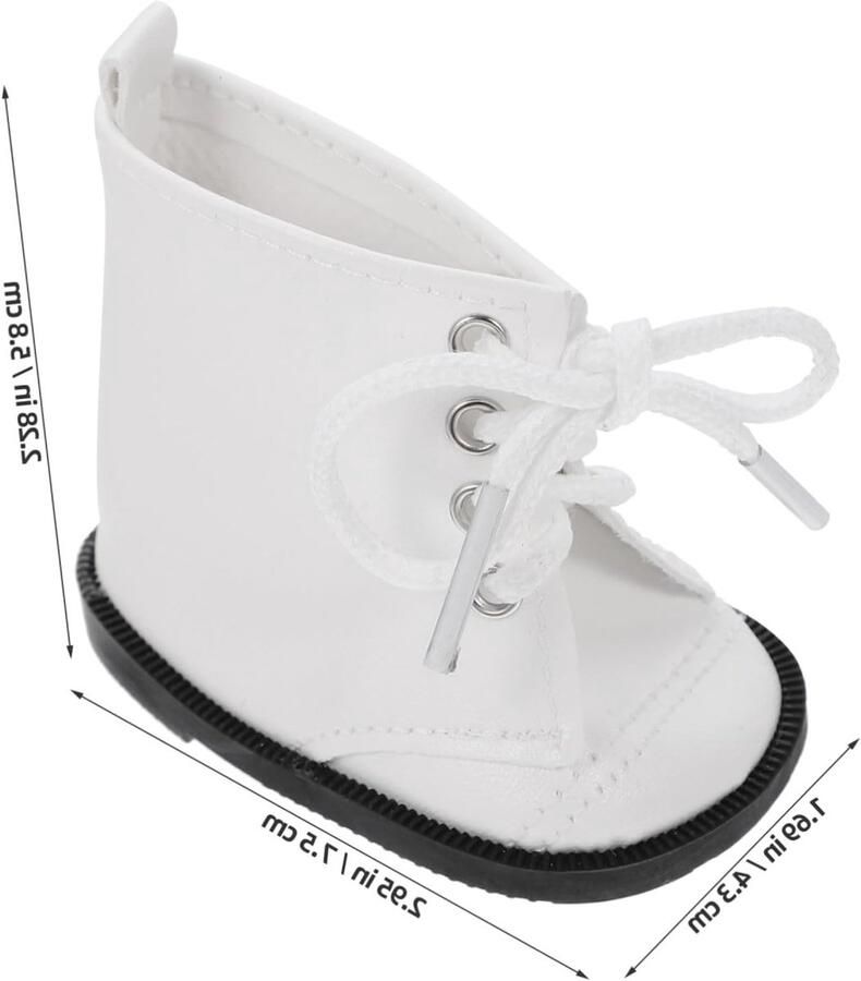 Witte PU poppenlaarzen voor meisjes gemakkelijk aan te trekken perfect als accessoires voor poppen en speelgoeddecoratie