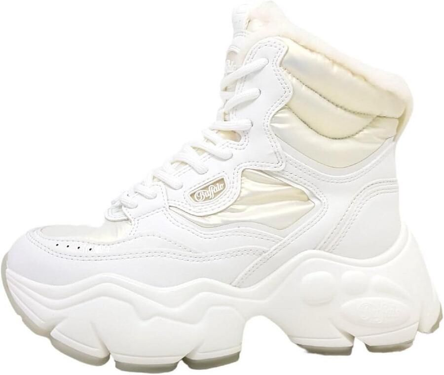 Witte Veters Laarzen voor Dames Enkellaarsjes met Stoere Look