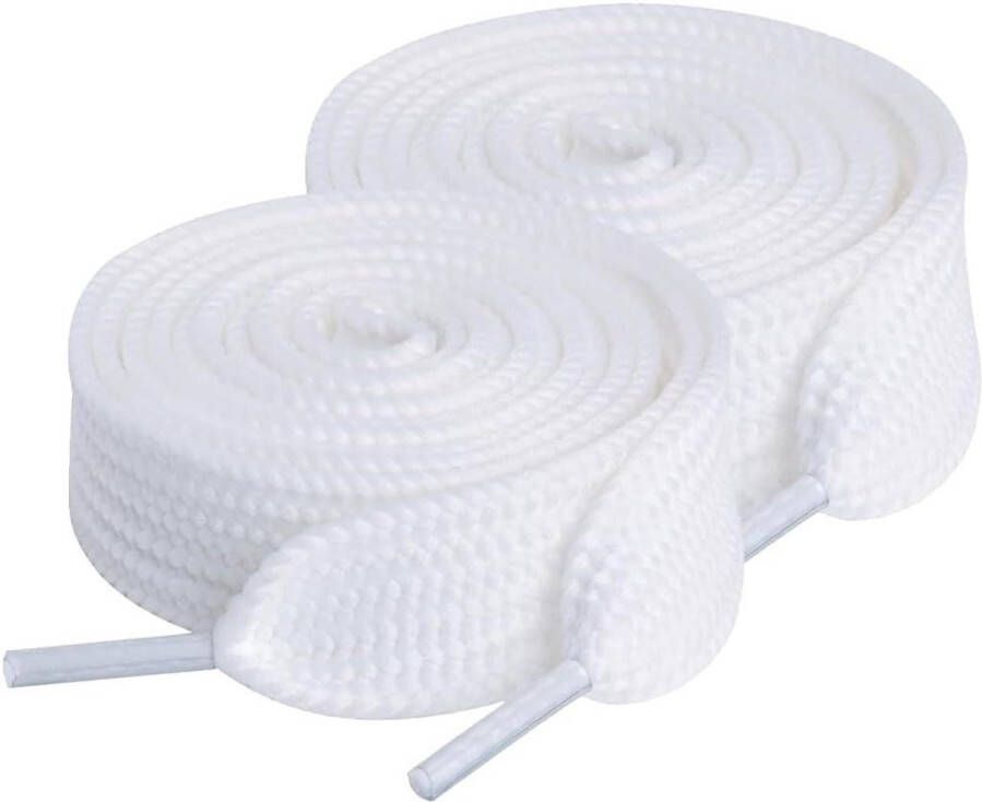 Witte veterschoenen 20 mm Reserveveters voor gymschoenen hardloopschoenen voor volwassenen en kinderen