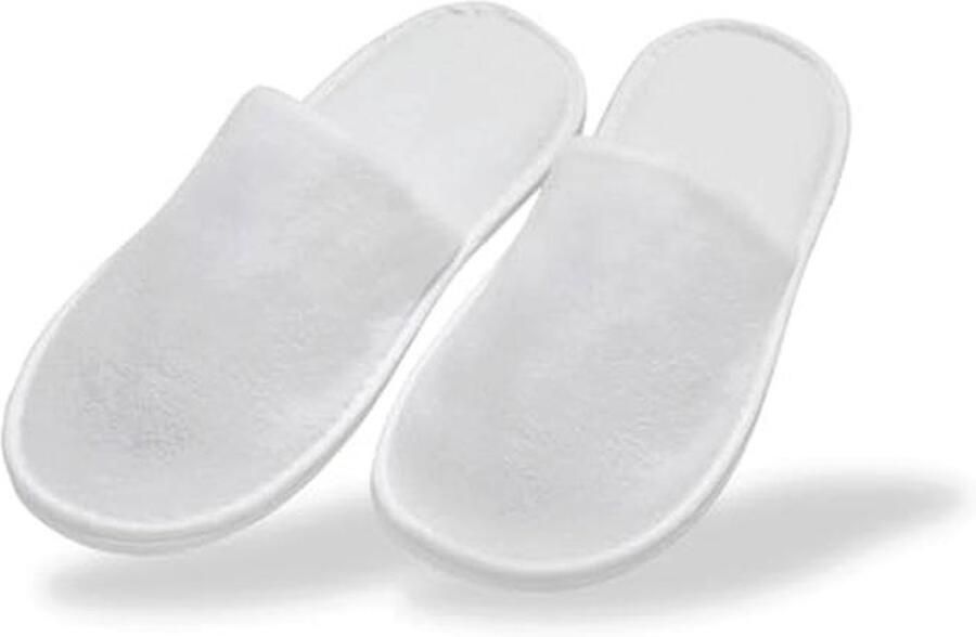 Witte wegwerpslippers voor en comfortabele badstof pantoffels 6 paar