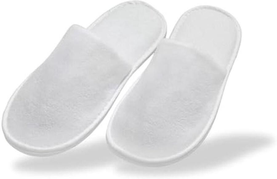 Witte wegwerpslippers voor en comfortabele badstof pantoffels 6 paar