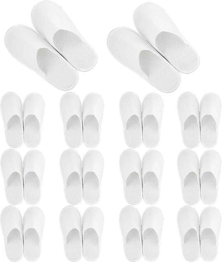 Witte wegwerpslippers voor huis en hotel 14 paar zachte pantoffels