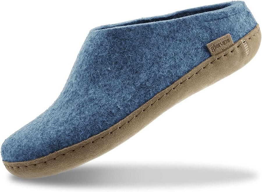 Wollen Slippers Uniseks Geverfd Schapenwol met Leren Zool