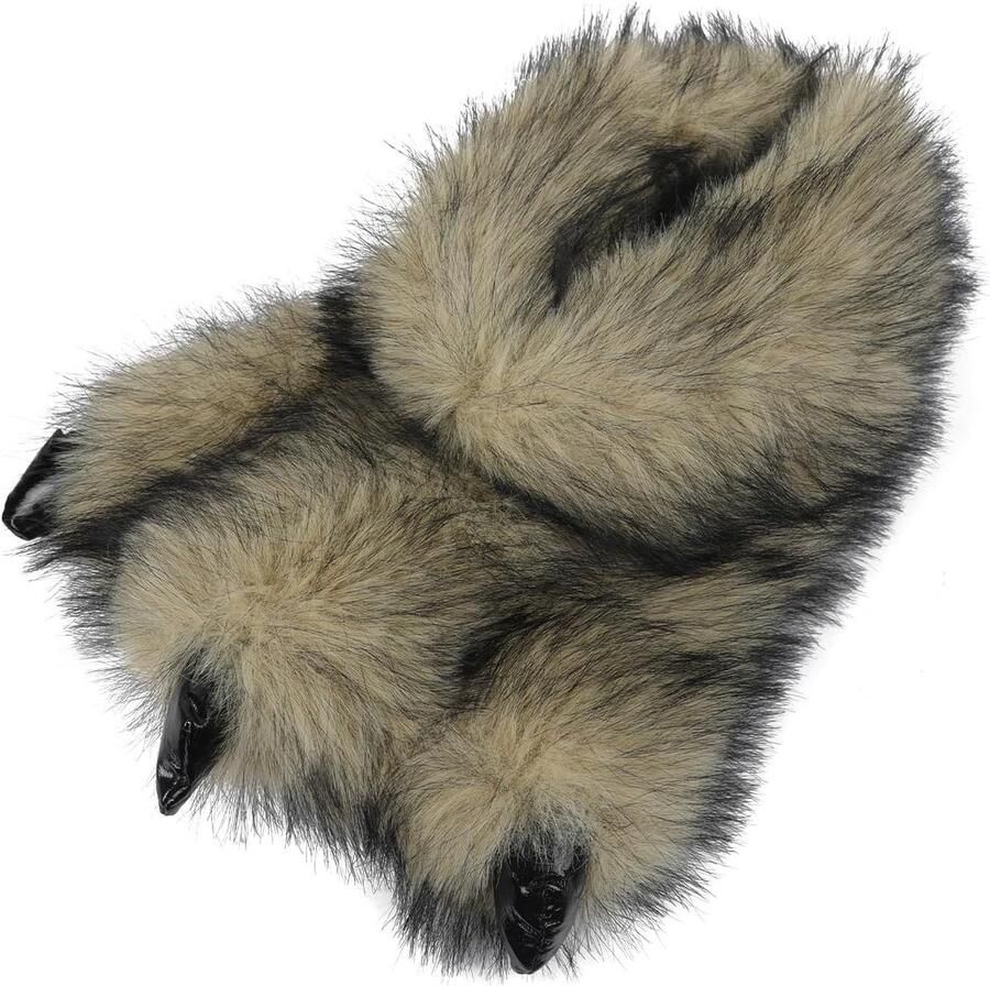 Wollen Slippers voor nen en Fluffy Bear Wolf en Dino Klauw Slippers met Antislip Zool voor Cosplay en Comfort