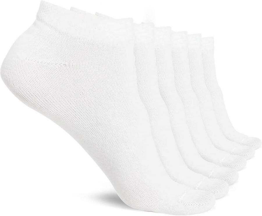 Womens 6 12 Pairs Cotton Trainer Ankle Socks Low Cut White Black Indoor Outdoor Sports Running Athletic Wear Home Workout Daily Casual|Soft Durable and Quick Drying Trainer